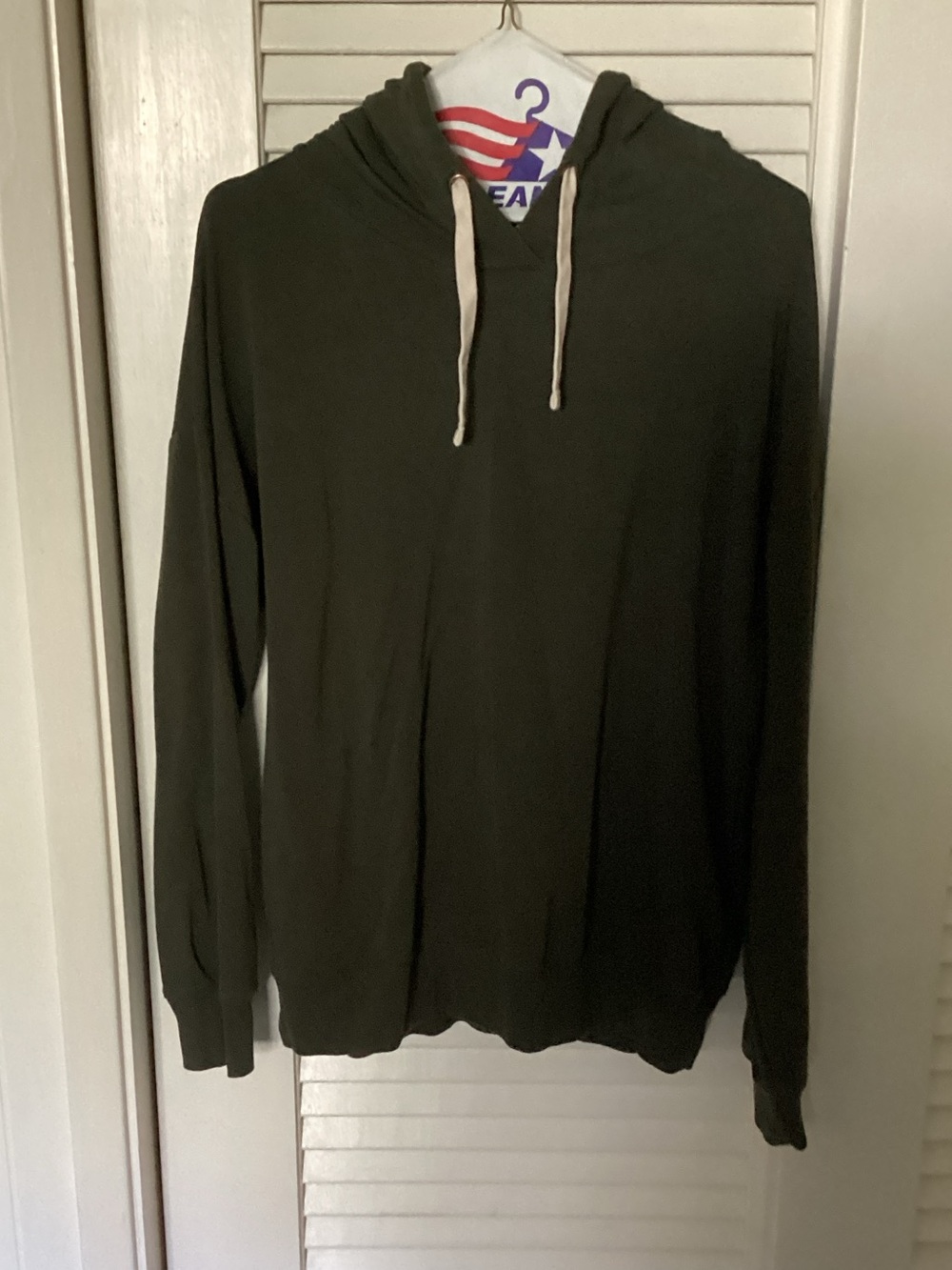 women’s  Olive Green Hooded Long-Sleeve Shirt